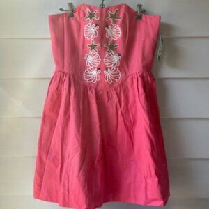 NWT Lily Pulitzer Mayfield Dress, Style 32874, Pink Salmon Seeing Stars Soutache